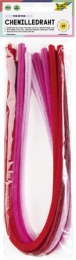 Zseníilia drót, 50 cm, FOLIA "Colour Tone Mix", 10 piros árnyalat